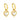 Gold hoop earrings featuring heart-shaped pendants with a lustrous mother-of-pearl centre and beaded edging, displayed against a white background.