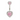A pink heart-shaped belly ring adorned with sparkling diamonds, showcasing a delicate and elegant design.
