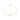 Gold bracelet with interlocking rings on a white background