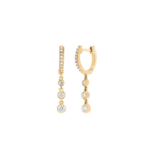 Gold Triple Crystal Huggies - Binky Belle waterproof, tarnish-resistant jewellery jewelry with a durable finish, designed for stylish everyday wear.