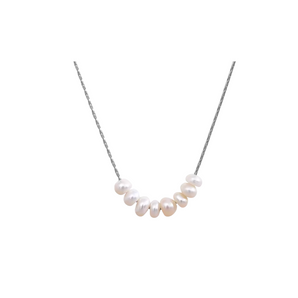 Silver Dainty Pearl Necklace