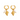 Gold hoop earrings with shell and pearl charms on a white background
