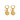 Gold hoop earrings with pearl charms on a white background
