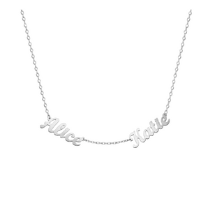 Silver Personalised 2 Name Necklace