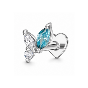 Silver Blue Crown Stud