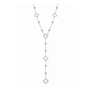 Silver Clover Y Necklace