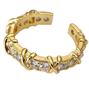 Gold X  Adjustable Ring