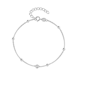 Silver Thin Beads Bracelet