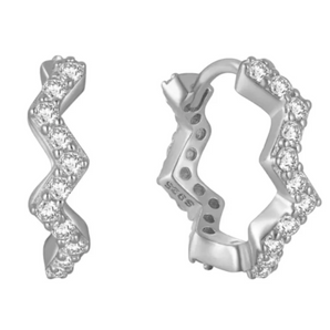 Silver Small Zig Zag Hoops