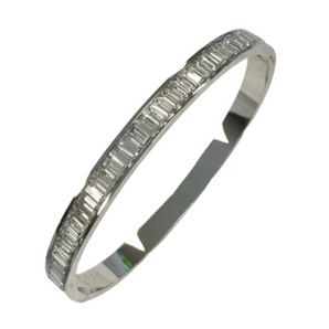 Silver Waterfall Crystal Bangle