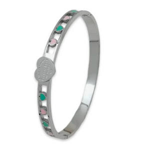 Bracciale rigido a cuore piccolo in argento