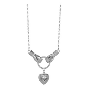 Silver Hand Held Heart Necklace