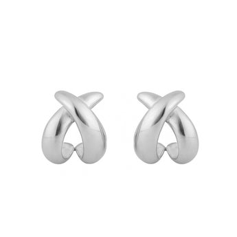 Silver Chunky X Studs Earrings waterproof tarnish-free jewellery - Binky Belle
