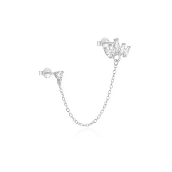 Silver Crown Chain Stud Earrings waterproof tarnish-free jewellery - Binky Belle