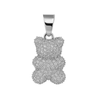 Silver Crystal Gummy Bear Charm Charm waterproof tarnish-free jewellery - Binky Belle