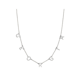 Silver Custom Iconic Letter Necklace personalised waterproof tarnish-free jewellery - Binky Belle
