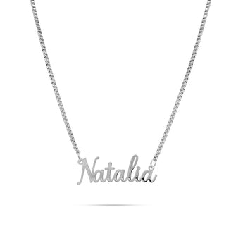 Silver Custom Italics Name Necklace personalised waterproof tarnish-free jewellery - Binky Belle