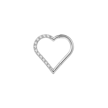 Silver Daith Heart Hoop Earrings waterproof tarnish-free jewellery - Binky Belle