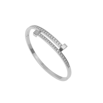 Silver Double Layered Bangle Bracelet waterproof tarnish-free jewellery - Binky Belle