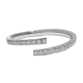 Silver Double Point Adjustable Ring Rings waterproof tarnish-free jewellery - Binky Belle