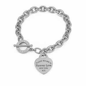 Silver Forever Love Heart Bracelet Bracelet waterproof tarnish-free jewellery - Binky Belle