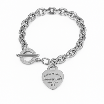 Silver Forever Love Heart Bracelet Bracelet waterproof tarnish-free jewellery - Binky Belle