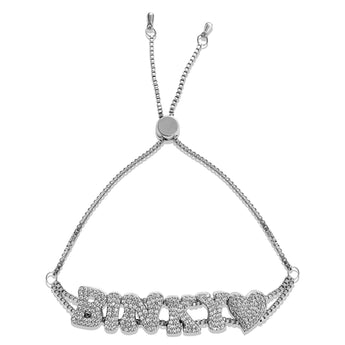 Silver Icy Custom Name Bracelet personalised waterproof tarnish-free jewellery - Binky Belle