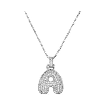 Silver Initial Balloon Necklace Necklace personalised waterproof tarnish-free jewellery - Binky Belle