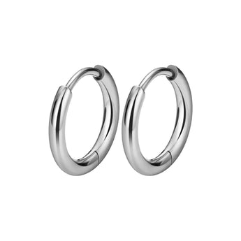 Silver Skye Hoops Conch 15mm Earrings waterproof tarnish-free jewellery - Binky Belle