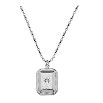 Silver Square Pendant Necklace Necklace waterproof tarnish-free jewellery - Binky Belle