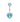 Silver Turquoise Heart Belly Bar Rings waterproof tarnish-free jewellery - Binky Belle