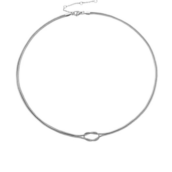 Silver Twisted Knot Chain Necklace Necklace waterproof tarnish-free jewellery - Binky Belle