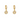 Gold plated earrings adorned with sparkling white diamonds, showcasing an elegant and luxurious design.