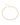 A gold-colored necklace with interlinked chain links, featuring a lobster clasp closure.