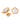 A pair of gold marble flower stud earrings with a push back closure.
