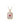 Gold pendant necklace with a rectangular mother-of-pearl inset featuring a small heart-shaped red gemstone, surrounded by a border of tiny diamonds.