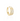 Gold hoop earring with embedded crystals on a white background