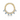 Gold plated hoop earring adorned with sparkling blue topaz stones, showcasing elegance and sophistication.