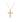 A gold-colored cross necklace with an 'X' design and small embellishments, displayed against a white background.