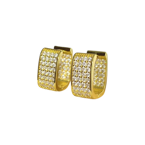 Gold Sparkly Rectangular Hoops