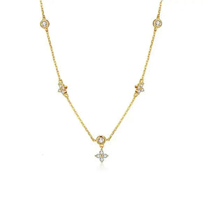 Gold Flower Pendant Necklace