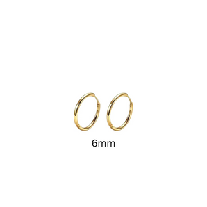 Gold TINY Helix Hoops 6mm