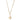 A gold shell pendant necklace with a pearl drop on a gold chain, displayed against a white background.