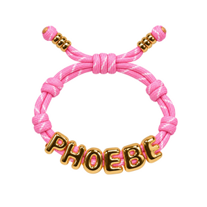 Gold Colourful Personalised Rope Bracelet - Binky Belle waterproof, tarnish-resistant jewellery jewelry with a durable finish, designed for stylish everyday wear.