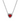 A silver necklace with a red heart-shaped pendant, displayed on a white background.