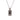 A silver-plated rectangular pendant necklace with a design resembling the 'Magician' tarot card, on a chain.