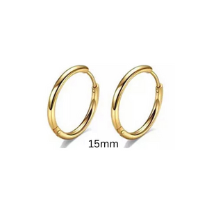 Gold Gabs Hoops 15mm