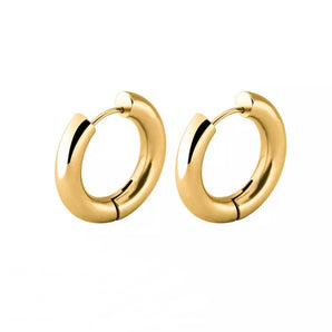 Gold Glow Thick Hoops