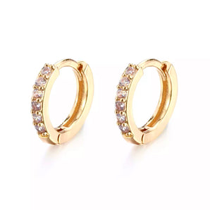 Crystal Cleo Gold Hoops 9mm