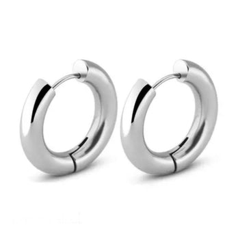 Silver Sunny Thick Hoops Earrings waterproof tarnish-free jewellery - Binky Belle